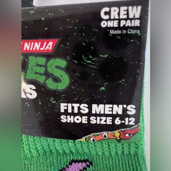 NWT Mens Crazy Socks, Teenage Mutant Ninja Turtles - Picture 5 of 5